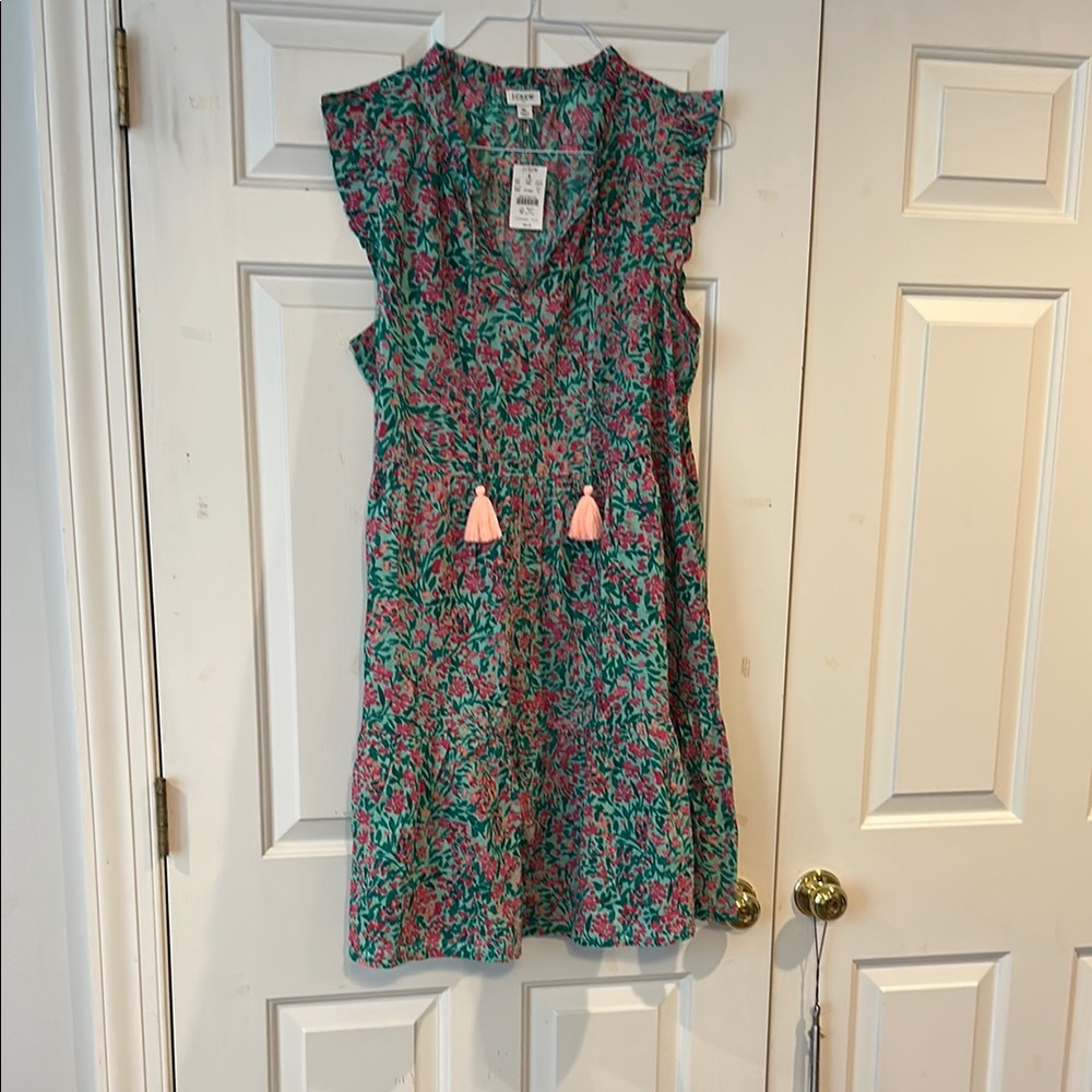 J. Crew Floral Dress in Pink and Green